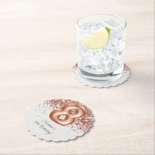 Dessous-de-verre En Papier Rose Gold 8ème anniversaire