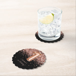 Dessous-de-verre En Papier Rose Gold Black 1er anniversaire