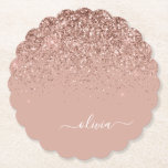 Dessous-de-verre En Papier Rose Gold Blush Pink Parties scintillant Script Mo<br><div class="desc">Rose Gold - Blush Pink Sparkle Parties scintillant Script Monogramme Nom Dessous de verre papier. Cela fait le cadeau parfait de remise de diplômes,  anniversaire,  mariage,  douche nuptiale,  anniversaire,  baby shower ou bachelorette pour quelqu'un qui aime le luxe glam et les styles chic.</div>