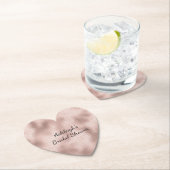 Dessous-de-verre En Papier Rose Gold Fard Rose Mariage (En situation)