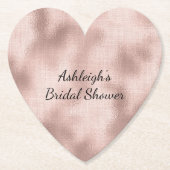 Dessous-de-verre En Papier Rose Gold Fard Rose Mariage (Devant)