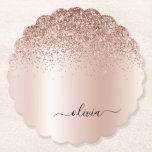 Dessous-de-verre En Papier Rose Gold - Parties scintillant rose pâle Nom du m<br><div class="desc">Rose Gold - Blush Pink Faux Foil Parties scintillant à étincelles métalliques brossé Monogramme en métal Nom Dessous de verre en papier. Cela fait le cadeau parfait de remise de diplômes, anniversaire, mariage, douche nuptiale, anniversaire, baby shower ou bachelorette pour quelqu'un qui aime le luxe glam et les styles chic....</div>
