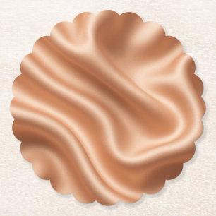 Dessous-de-verre En Papier Rose Gold Satin Soie Motif Abstrait Luxe