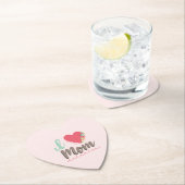 Dessous-de-verre En Papier Rose J'aime le coeur de maman (En situation)