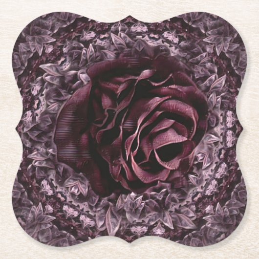 Dessous-de-verre En Papier Rose Mandala (Devant)