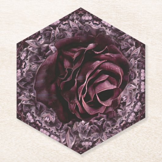 Dessous-de-verre En Papier Rose Mandala (Devant)