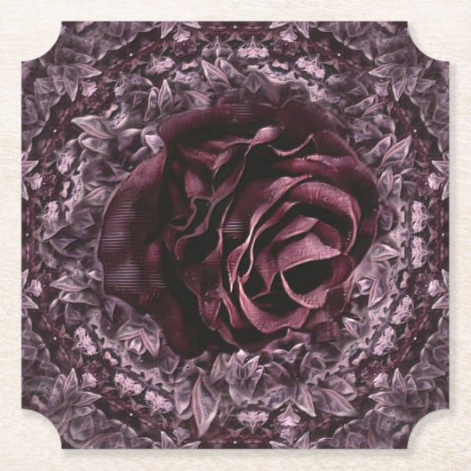 Dessous-de-verre En Papier Rose Mandala (Devant)