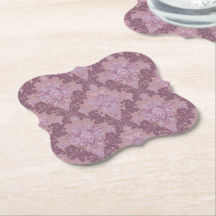 Dessous-de-verre En Papier Rose Mauve Lilas Lavande Poussiéreuse Élégant Dama