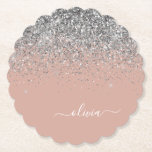 Dessous-de-verre En Papier Rose or rose rose pâle Parties scintillant argent<br><div class="desc">Rose Gold - Blush Pink and Silver Sparkle Parties scintillant Script Monogramme Nom Dessous de verre papier. Cela fait le cadeau parfait de remise de diplômes,  anniversaire,  mariage,  douche nuptiale,  anniversaire,  baby shower ou bachelorette pour quelqu'un qui aime le luxe glam et les styles chic.</div>