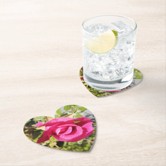 Dessous-de-verre En Papier Rose rose #2 (En situation)
