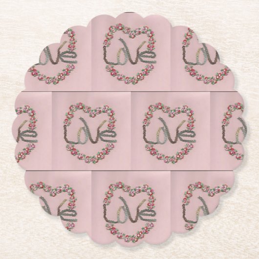 Dessous-de-verre En Papier Rosebud Love (Devant)