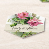 Dessous-de-verre En Papier Roses Mariages vintages (Incliné)