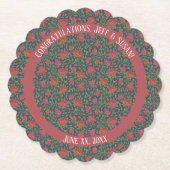 Dessous-de-verre En Papier Roses rouges et fuchsia parfaites de style gothiqu (Devant)