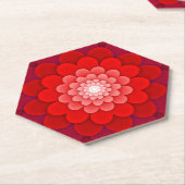 Dessous-de-verre En Papier Rouge Floral Mandala-58566 (Incliné)