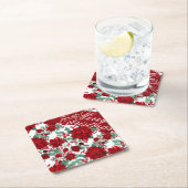 Dessous-de-verre En Papier Rouge Poinsettia Fleurs Ivy Feuille Aquarelle Nom (En situation)