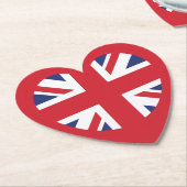Dessous-de-verre En Papier Royaume-Uni Union Jack Flag Heart (Incliné)