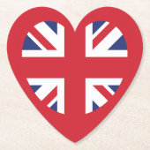 Dessous-de-verre En Papier Royaume-Uni Union Jack Flag Heart (Devant)