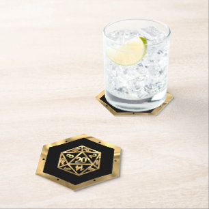 Dessous-de-verre En Papier RPG Dice Gold Old School Tabletop PnP Roleplayer