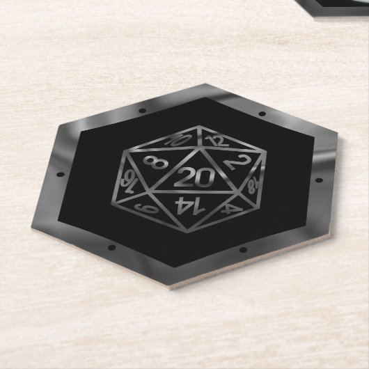 Dessous-de-verre En Papier RPG Silver | Roleplayer (Incliné)