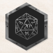 Dessous-de-verre En Papier RPG Silver | Roleplayer (Devant)