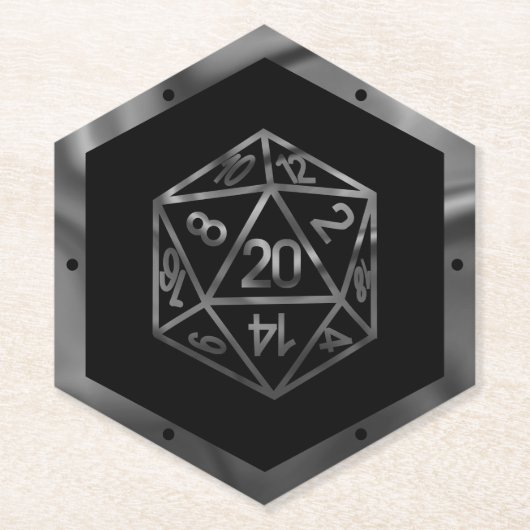 Dessous-de-verre En Papier RPG Silver | Roleplayer (Devant)