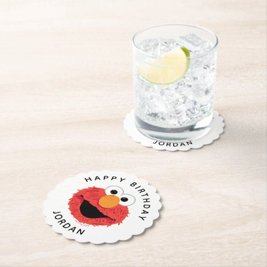 Dessous-de-verre En Papier Rue Sésame | Elmo Birthday Chalkboard (En situation)