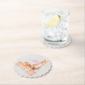 Dessous-de-verre En Papier Saison citrouille épice assis Fox (En situation)