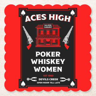 Dessous-de-verre En Papier Salon de la Frontière Américaine Cowboy