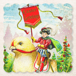Dessous-de-verre En Papier Salutations de Pâques Whimsical : Rider sur Giant 