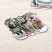 Dessous-de-verre En Papier Santa Claus Carriage Noël (Incliné)