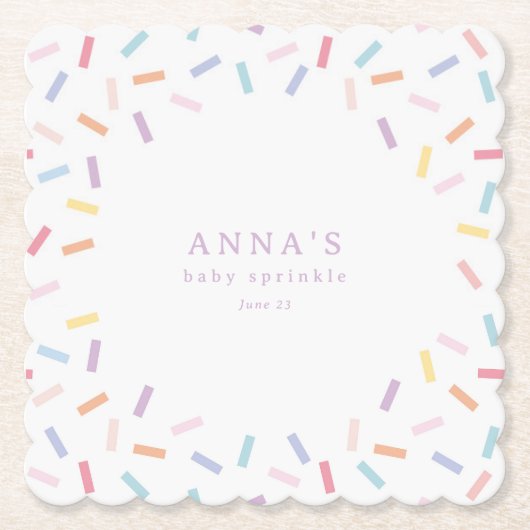 Dessous-de-verre En Papier Saupoudrer Bébé (Devant)