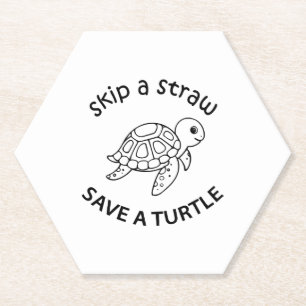 Dessous-de-verre En Papier Sauter Une Paille Sauver Une Tortue Copie Copie Co