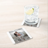 Dessous-de-verre En Papier Save the date simple minimal QR scan code details  (En situation)