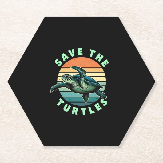 Dessous-de-verre En Papier Save The Turtles Animal Turtle Pet Lover (3) (Devant)
