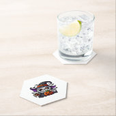 Dessous-de-verre En Papier Scary Halloween Sloth Witch Costume Casquette Mer  (En situation)