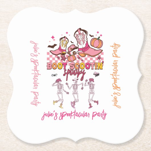 Dessous-de-verre En Papier Scooti Boot super Éffrayant Skeleton Halloween Ret (Devant)