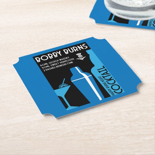 Dessous-de-verre En Papier Scottish Bobby Burns Whiskey Cocktail (Incliné)
