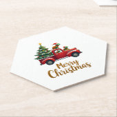 Dessous-de-verre En Papier Sea Turtles Driving Christmas Tree Truck Turtle Ch (Incliné)