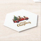 Dessous-de-verre En Papier Sea Turtles Driving Christmas Tree Truck Turtle Ch (Incliné)