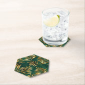 Dessous-de-verre En Papier Seamless pattern with golden ferns (En situation)