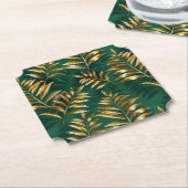 Dessous-de-verre En Papier Seamless pattern with golden ferns (Incliné)
