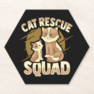 Dessous-de-verre En Papier Secourt de chat de sauvetage animal pour un sauvet