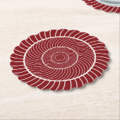 Dessous-de-verre En Papier Séquence de fibonacci d'escargot de la crème rouge (Incliné)
