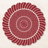 Dessous-de-verre En Papier Séquence de fibonacci d'escargot de la crème rouge (Devant)