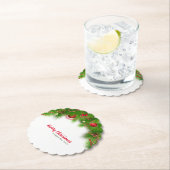 Dessous-de-verre En Papier Serre de Noël et ampoules rouges, et présente (En situation)