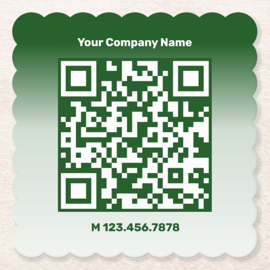 Dessous-de-verre En Papier Service d'entretien de pelouse Green Custom QR Cod (Devant)