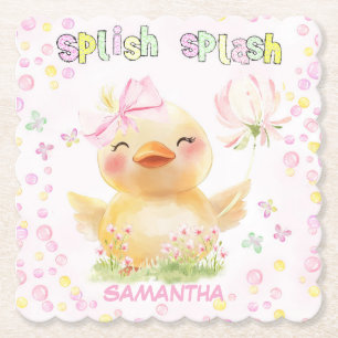 Dessous-de-verre En Papier Serviette en papier Canard en caoutchouc rose pers