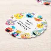Dessous-de-verre En Papier Sesame Street Pals Confetti Anniversaire (Incliné)