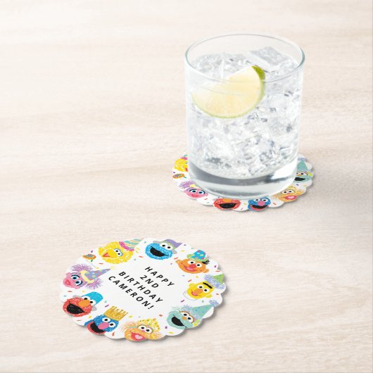 Dessous-de-verre En Papier Sesame Street Pals Confetti Anniversaire (En situation)