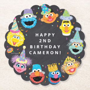 Dessous-de-verre En Papier Sesame Street Pals Confetti Anniversaire